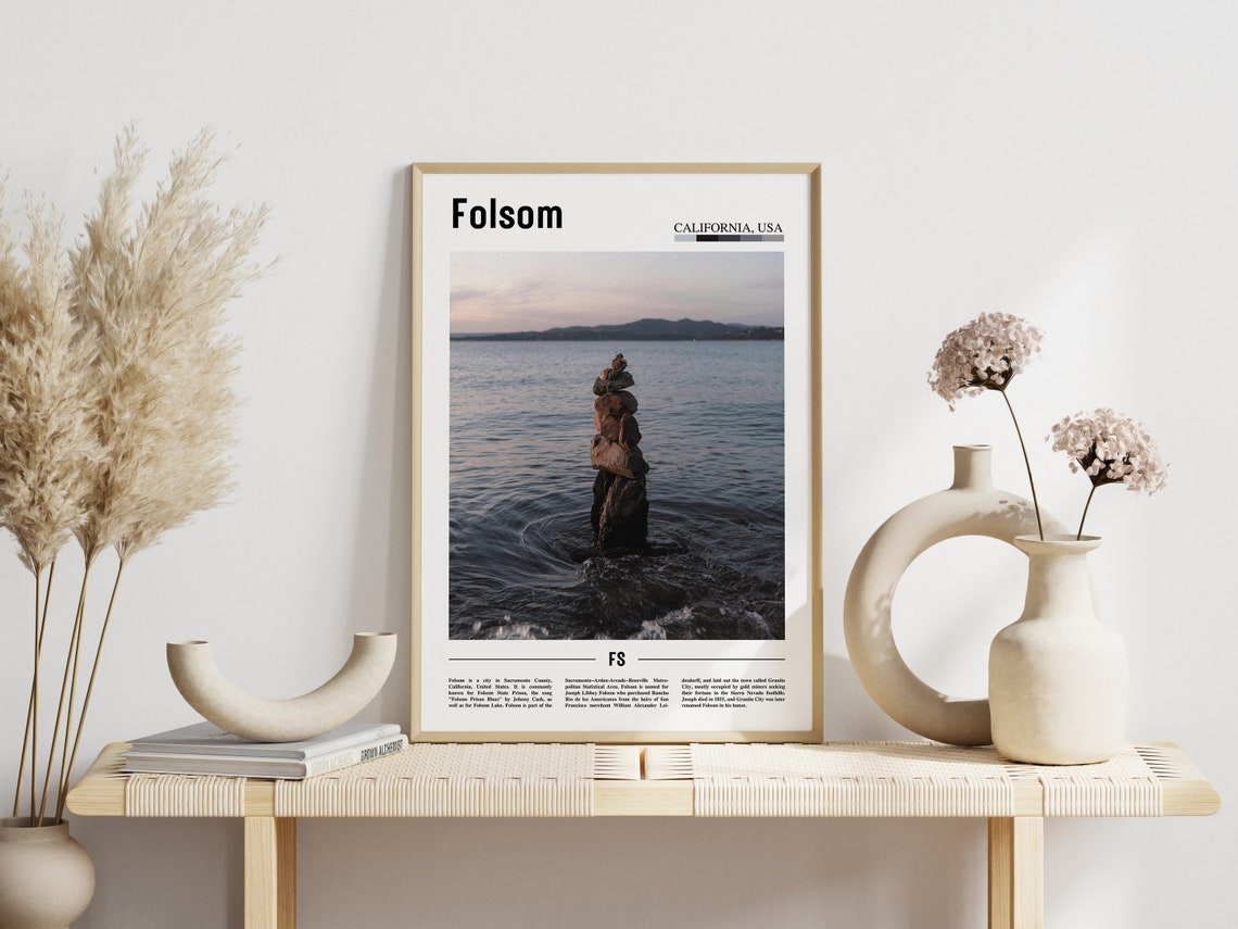 Folsom Print Folsom Poster Folsom Wall Art Minimal Travel Print Minimal City Poster Travel Destination City Print Oil Painting Poster - Image 5