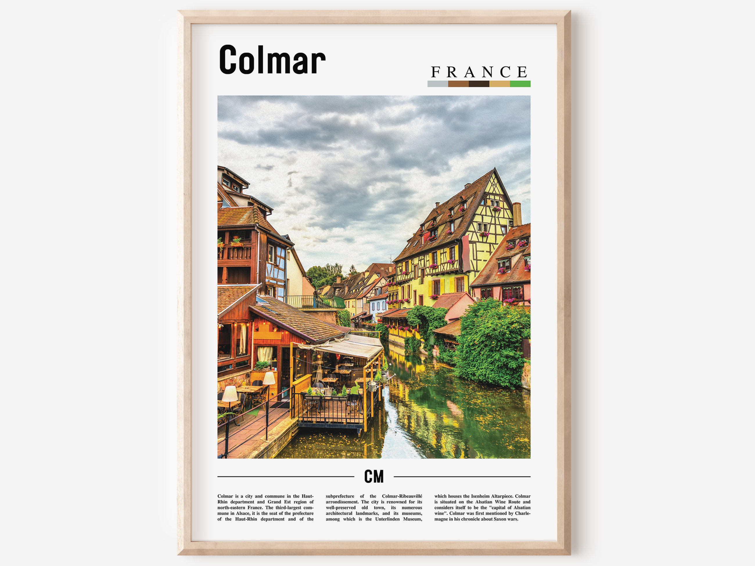 Colmar Travel Poster, Colorful City Artwork