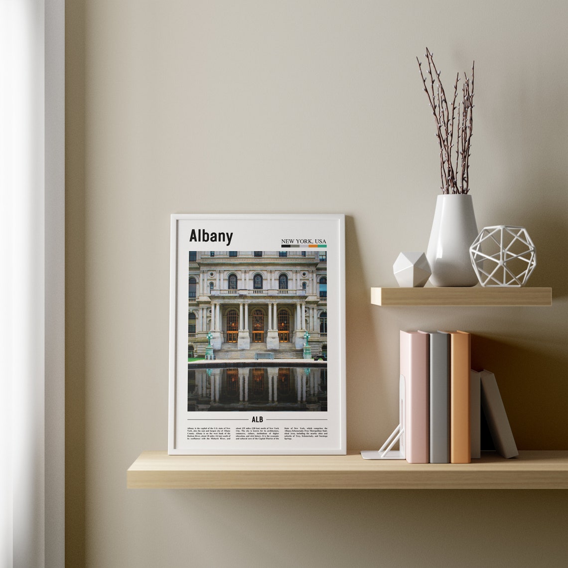 Albany Poster, Colorful City Artwork - Image 3