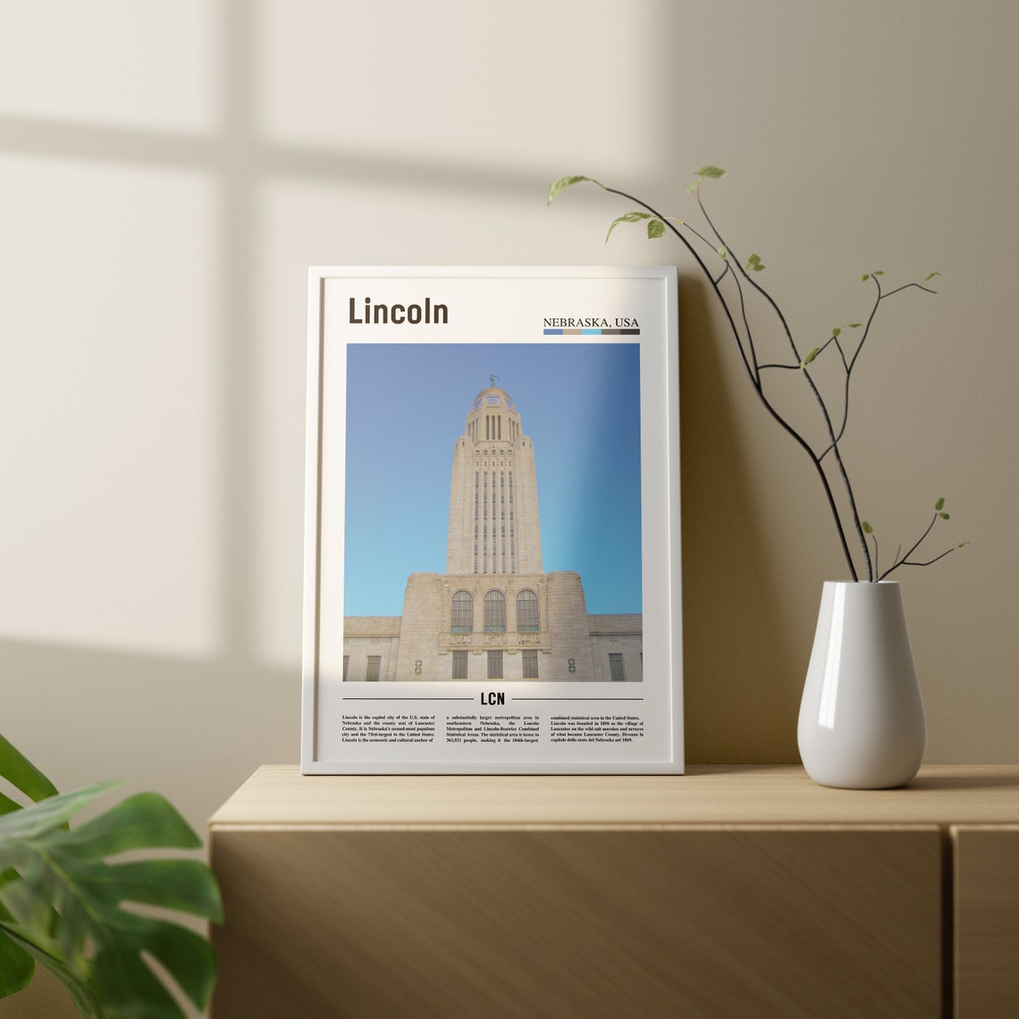 Lincoln Print Lincoln Poster Lincoln Wall Art Oil Painting Poster Colorful City Print City Artwork Travel Artwork Travel Wall Art - Image 2
