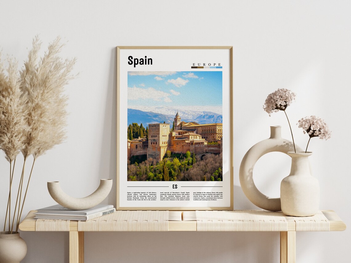 Spain Poster Spain Print Spain Wall Art Spain Photo Spain Art Print Spain Art Minimal Travel Poster Travel Print - Image 6