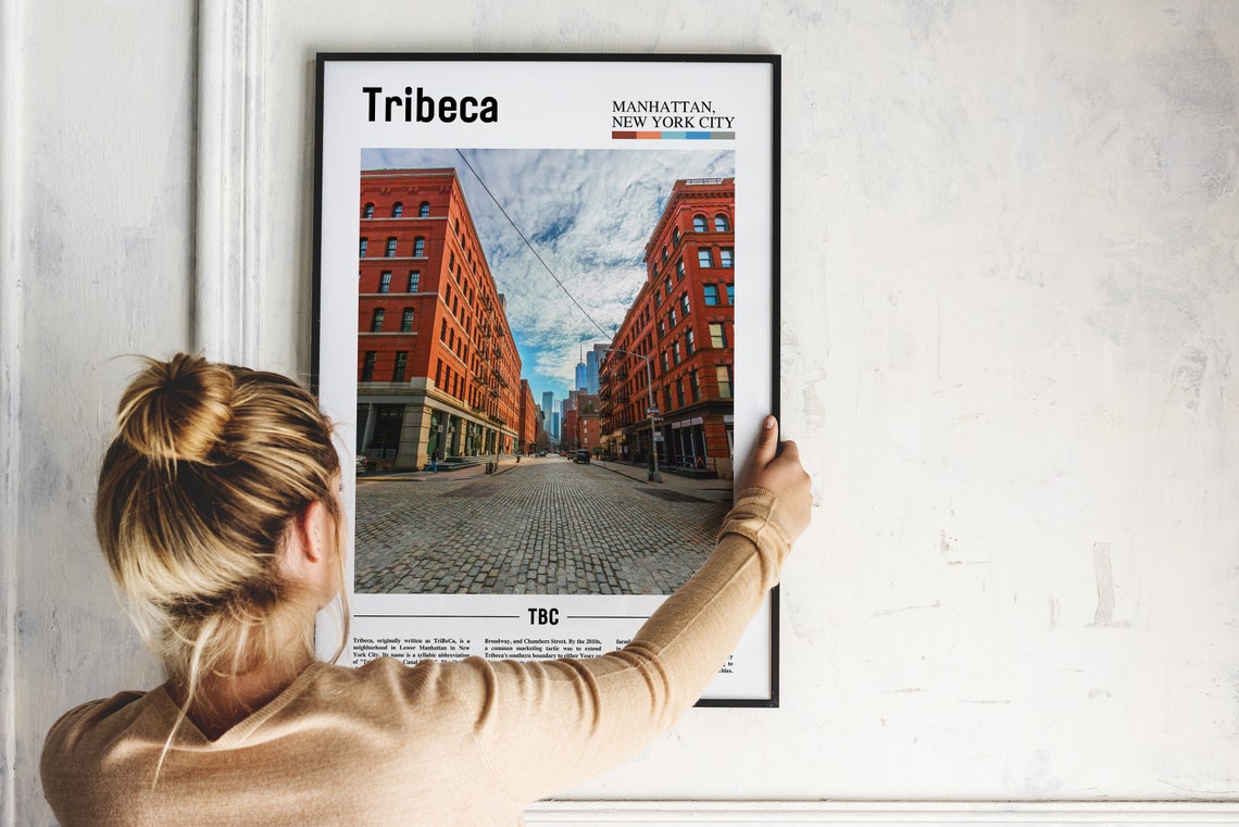Tribeca Print Tribeca Poster Tribeca Wall Art Oil Painting Poster Colorful City Print City Artwork Travel Artwork Travel Wall Art - Image 5