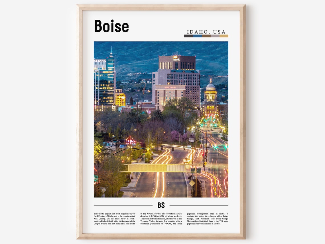 Boise Poster Boise Print Boise Wall Art United States Photo United States Poster United States Print
