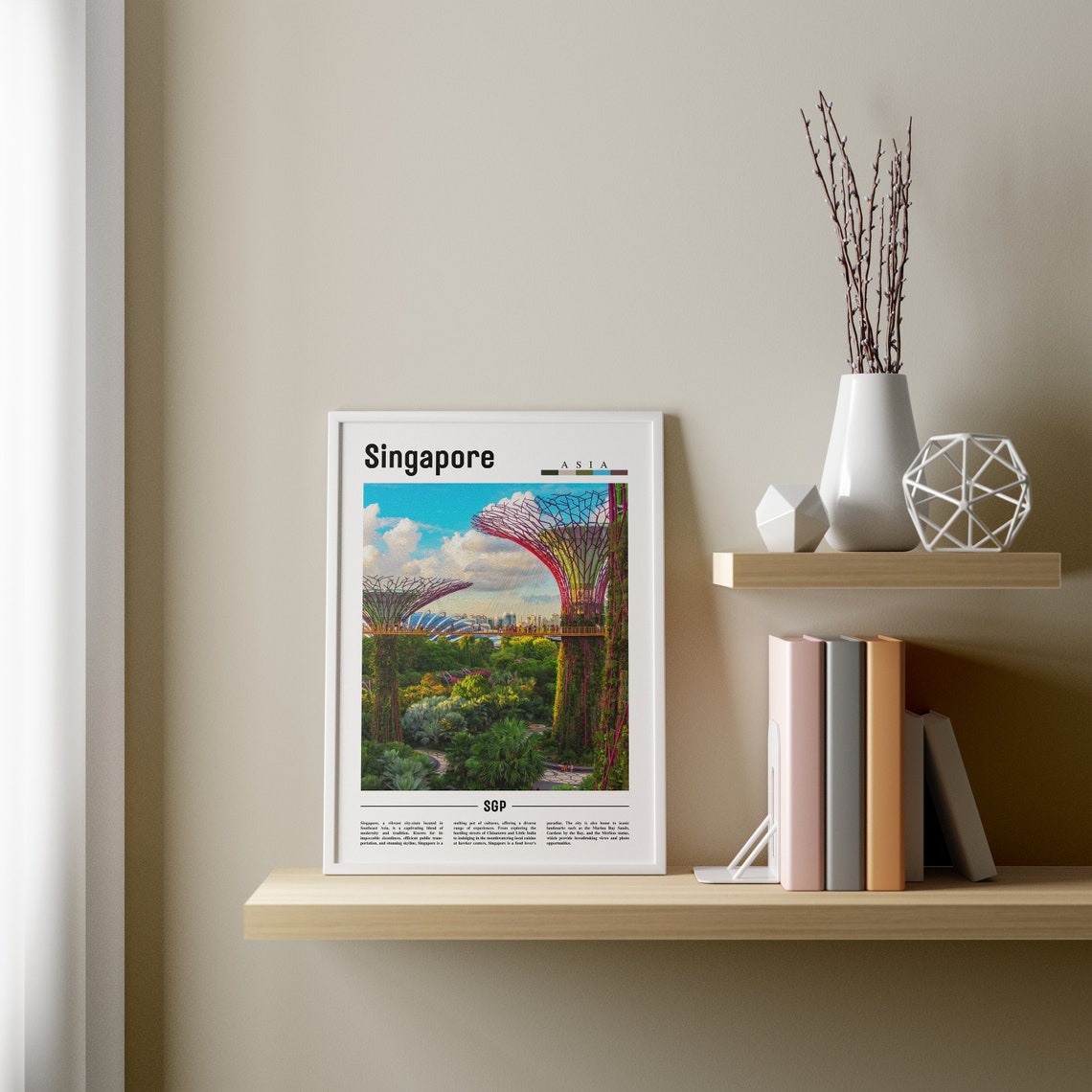 Singapore Poster Singapore Print Singapore Wall Art Asia Print Asia Poster Asia Photo Minimal Travel Poster - Image 3