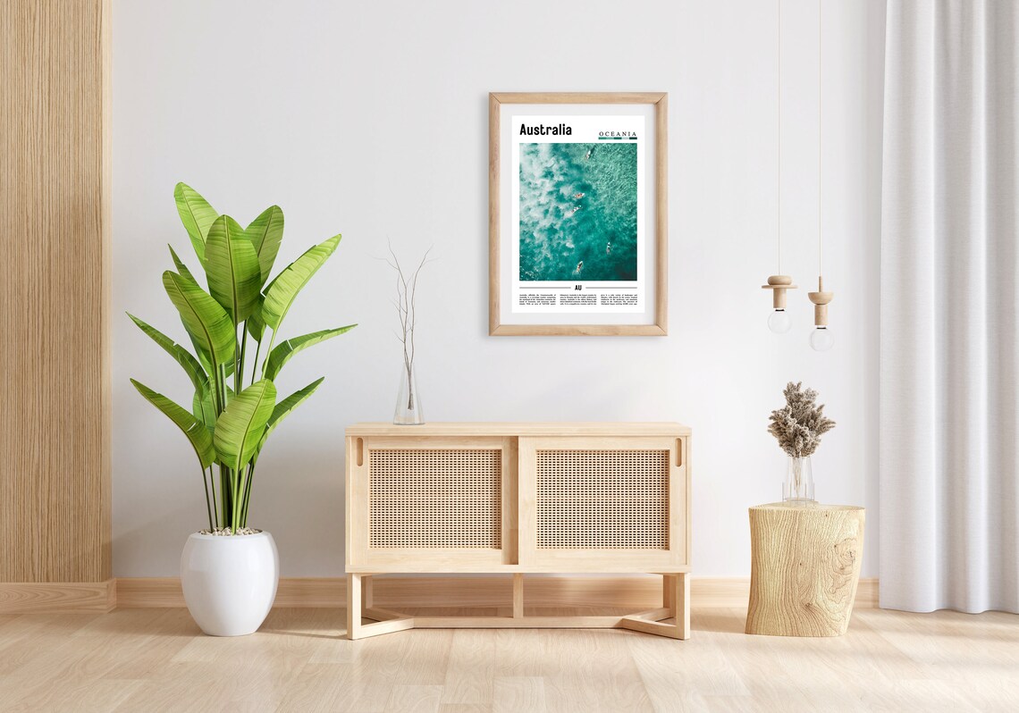Australia Travel Poster, Minimal Oil Painting - Image 3
