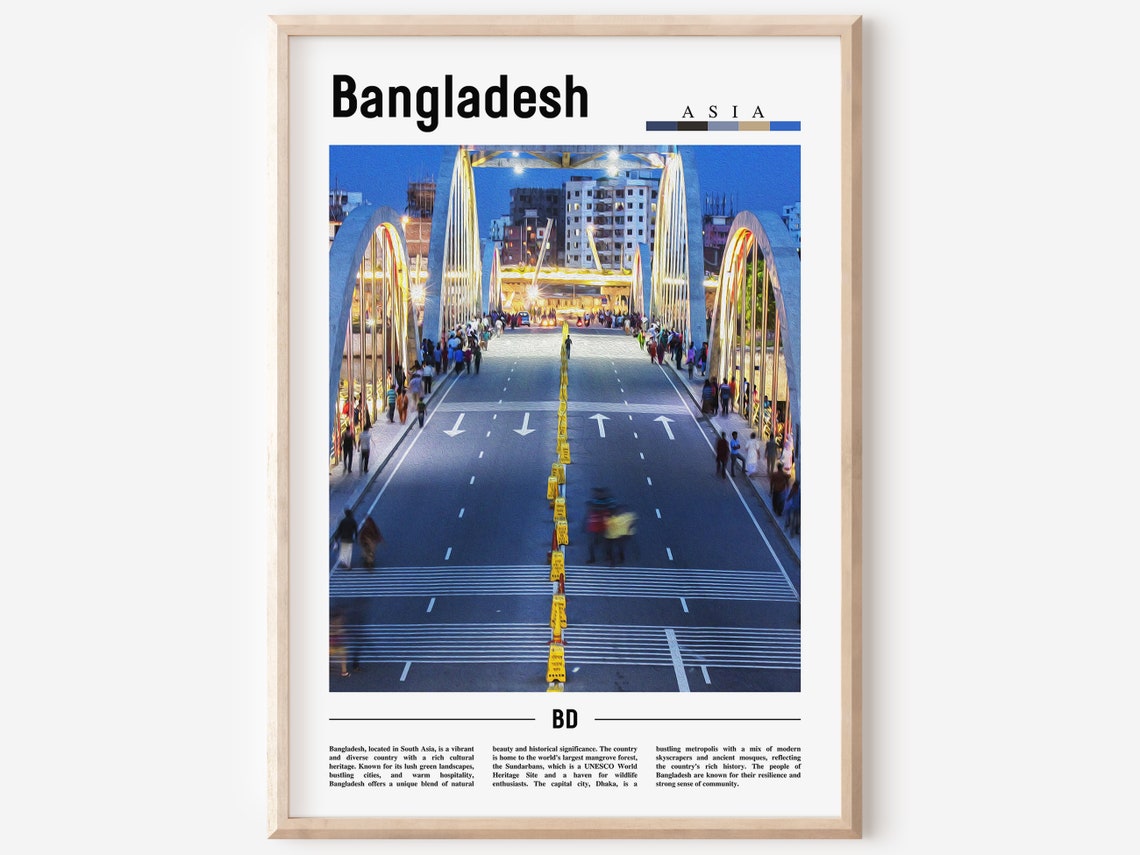 Bangladesh Poster Bangladesh Print Bangladesh Wall Art Asia Print Asia Poster Asia Photo Minimal Travel Poster