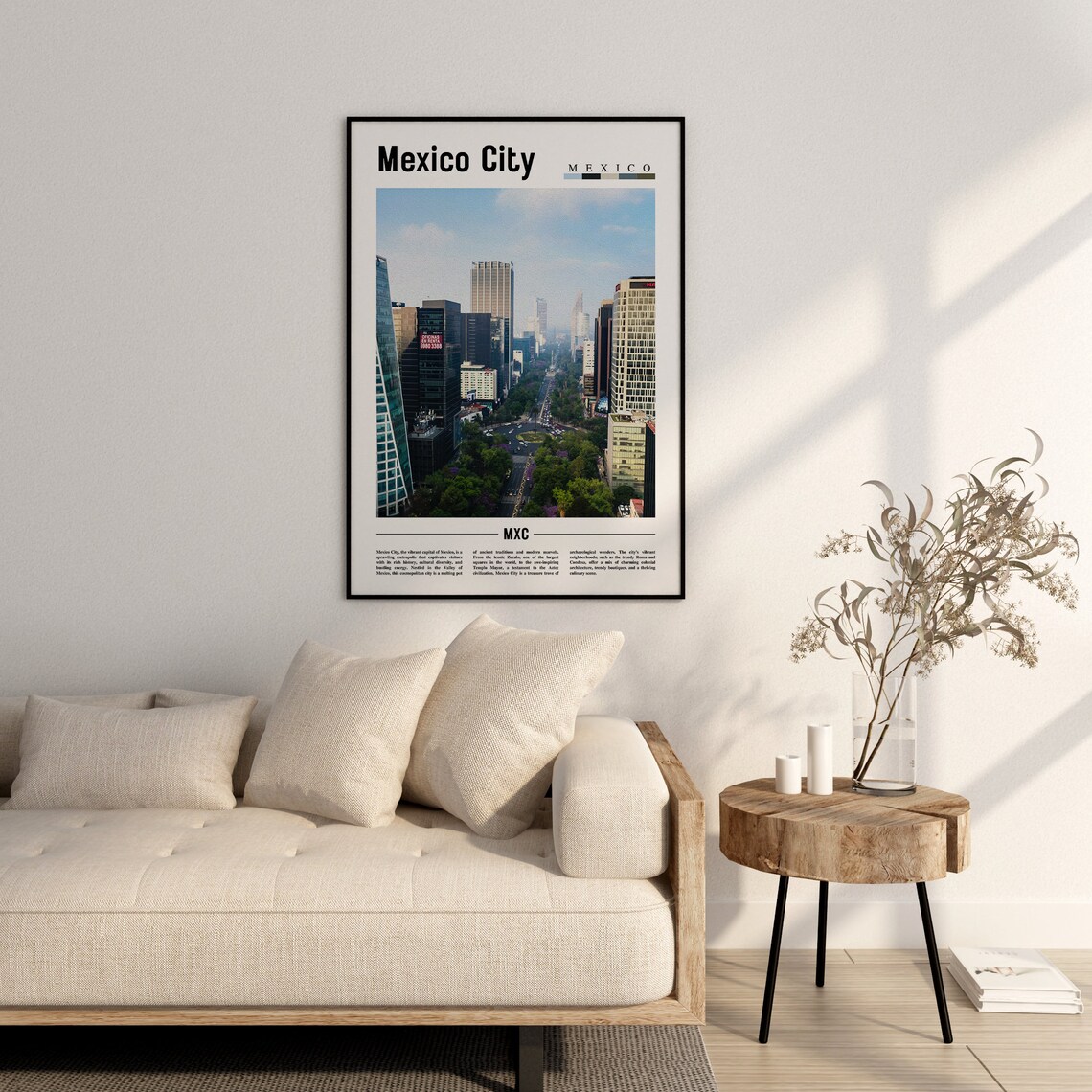 Mexico City Minimal Travel Poster, Oil Painting - Image 3