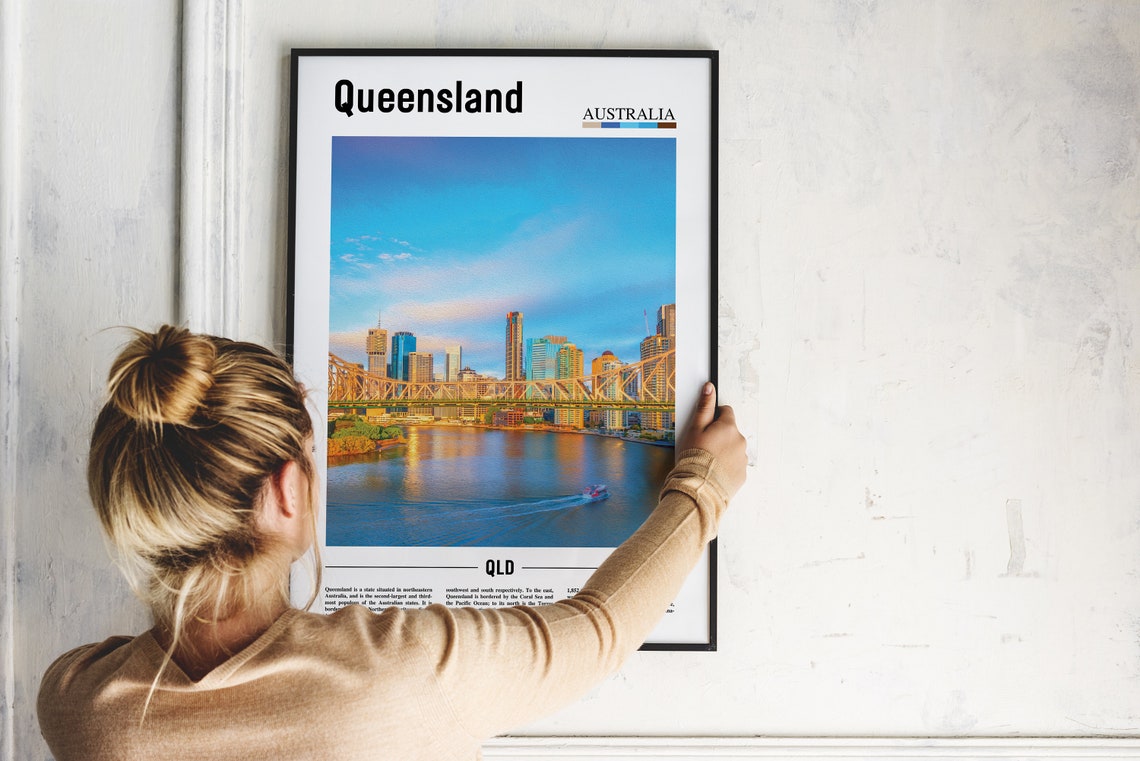 Queensland Print Queensland Poster Queensland Wall Art Oil Painting Poster Colorful City Print City Artwork Travel Artwork Travel Art - Image 4