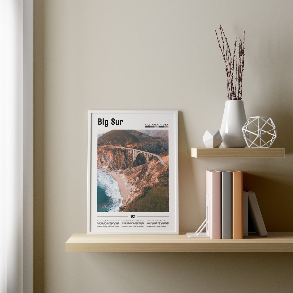 Big Sur Poster Big Sur Print Big Sur Wall Art Minimal Travel Print Minimal City Poster Travel Destination Oil Painting Poster - Image 2
