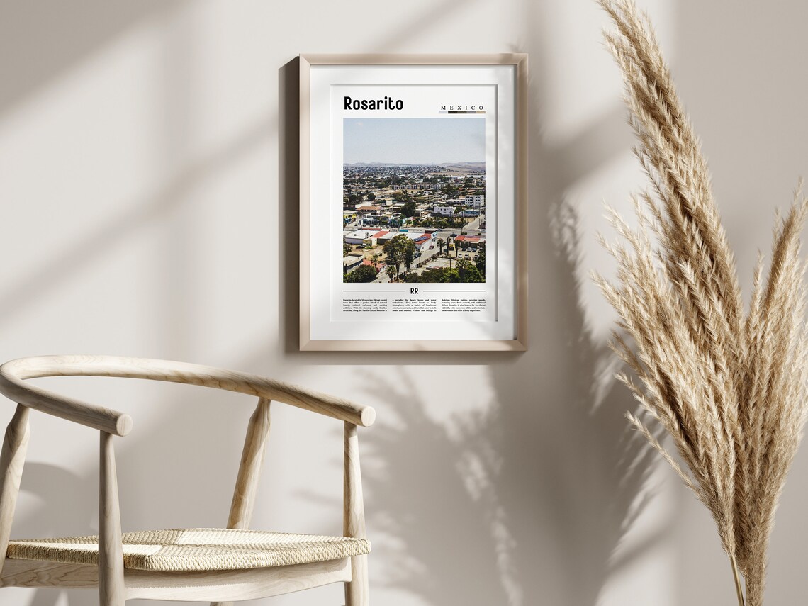 Rosarito Minimal Travel Poster, Oil Painting Style - Image 2