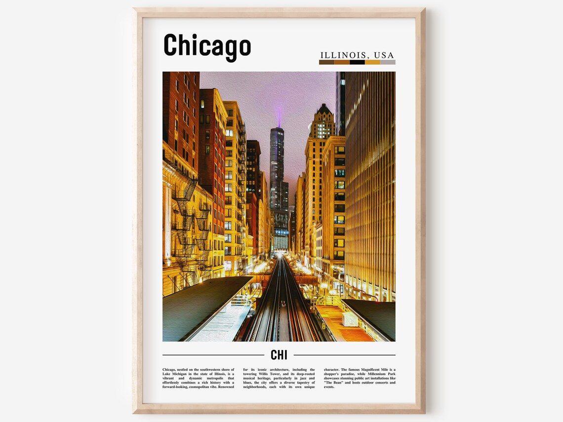 Chicago Travel Poster, United States Photo