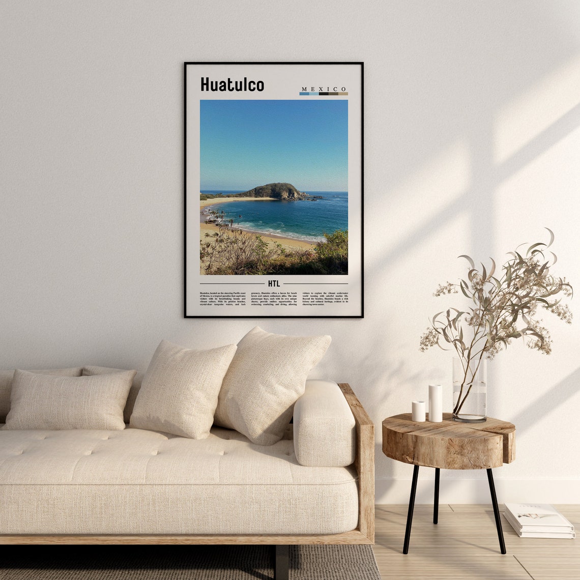 Huatulco Poster Huatulco Print Huatulco Wall Art Minimal Travel Print Travel Destination Oil Painting Poster - Image 3
