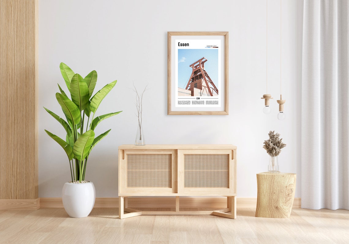 Essen Print Essen Poster Essen Wall Art Minimal Travel Print Minimal City Poster Travel Destination City Print Oil Painting Poster - Image 3