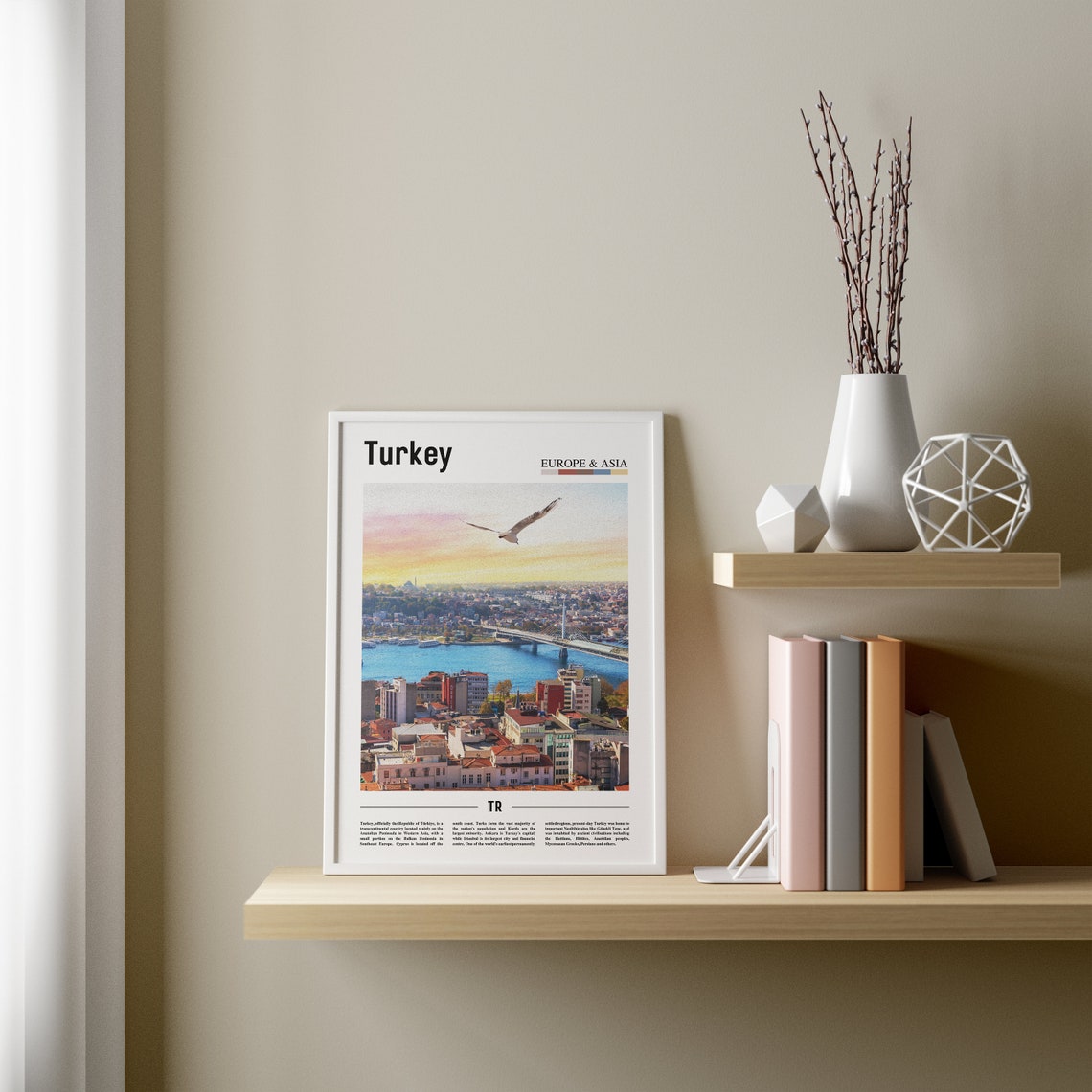 Turkey Print Turkey Poster Turkey Wall Art Oil Painting Poster Colorful City Print City Artwork Travel Artwork Travel Wall Art - Image 3