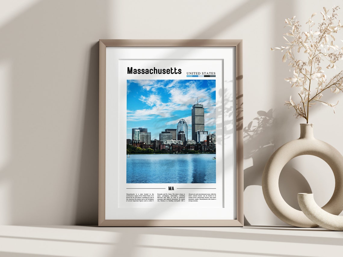 Massachusetts Poster Massachusetts Print Massachusetts Wall Art United States Photo United States Poster United States Print - Image 2