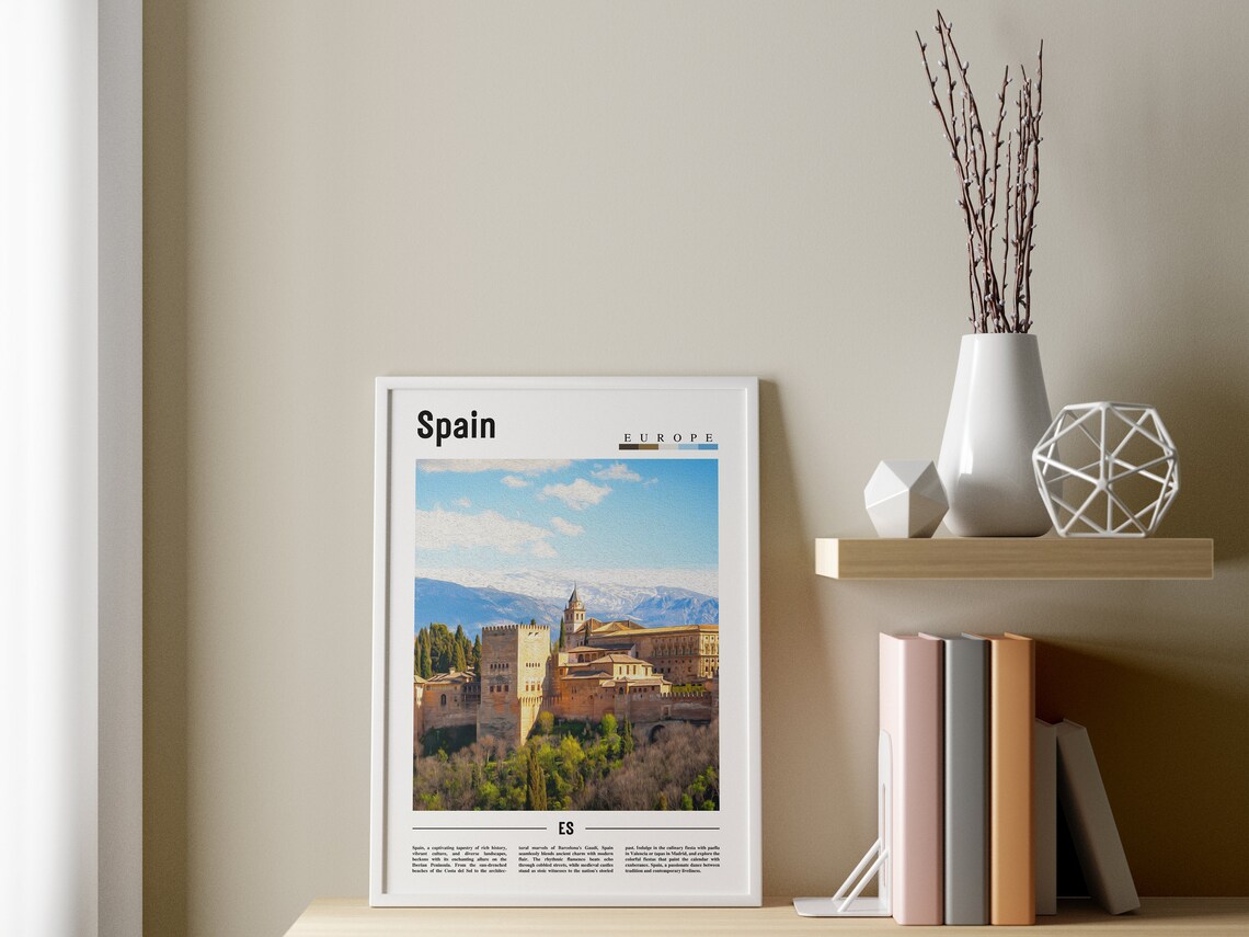 Spain Poster Spain Print Spain Wall Art Spain Photo Spain Art Print Spain Art Minimal Travel Poster Travel Print - Image 3