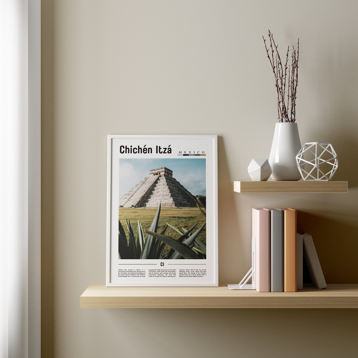 Chichn Itz Minimal Travel Poster, Oil Painting - Image 4