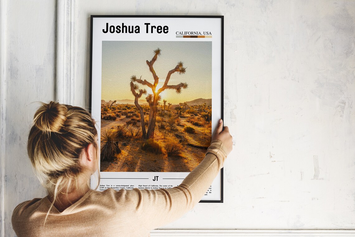 Joshua Tree Print Joshua Tree Poster Joshua Tree Wall Art Minimal Travel Print Minimal City Poster Travel Destination Oil Painting Poster - Image 4