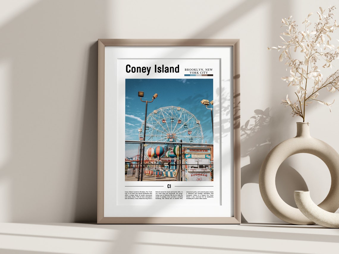 Coney Island Poster Coney Island Print Coney Island Wall Art United States Photo United States Poster United States Print - Image 3