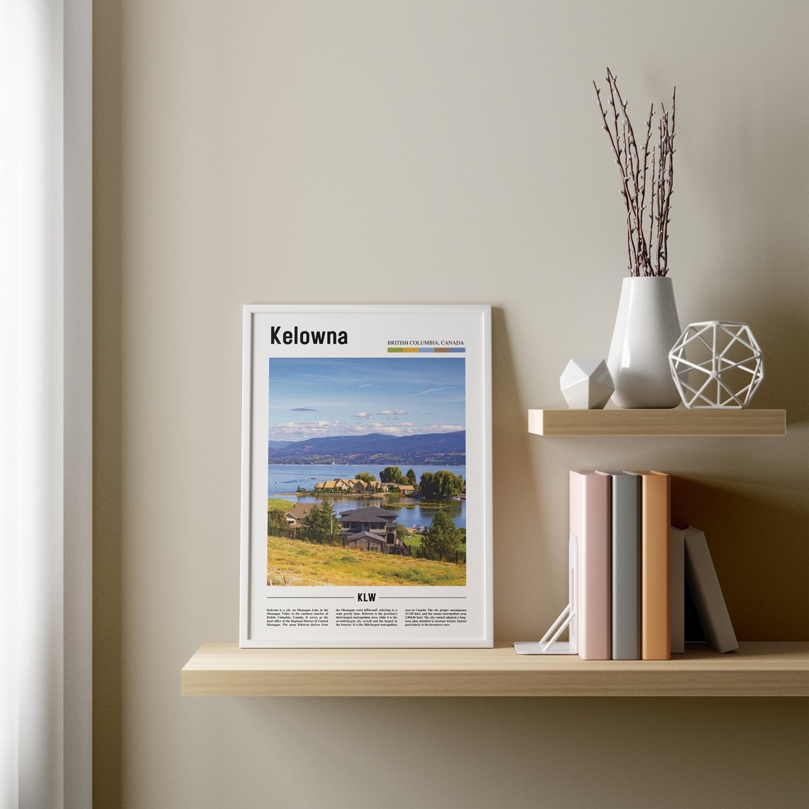 Kelowna Print Kelowna Poster Kelowna Wall Art Oil Painting Poster Colorful City Print City Artwork Travel Artwork Travel Wall Art - Image 3