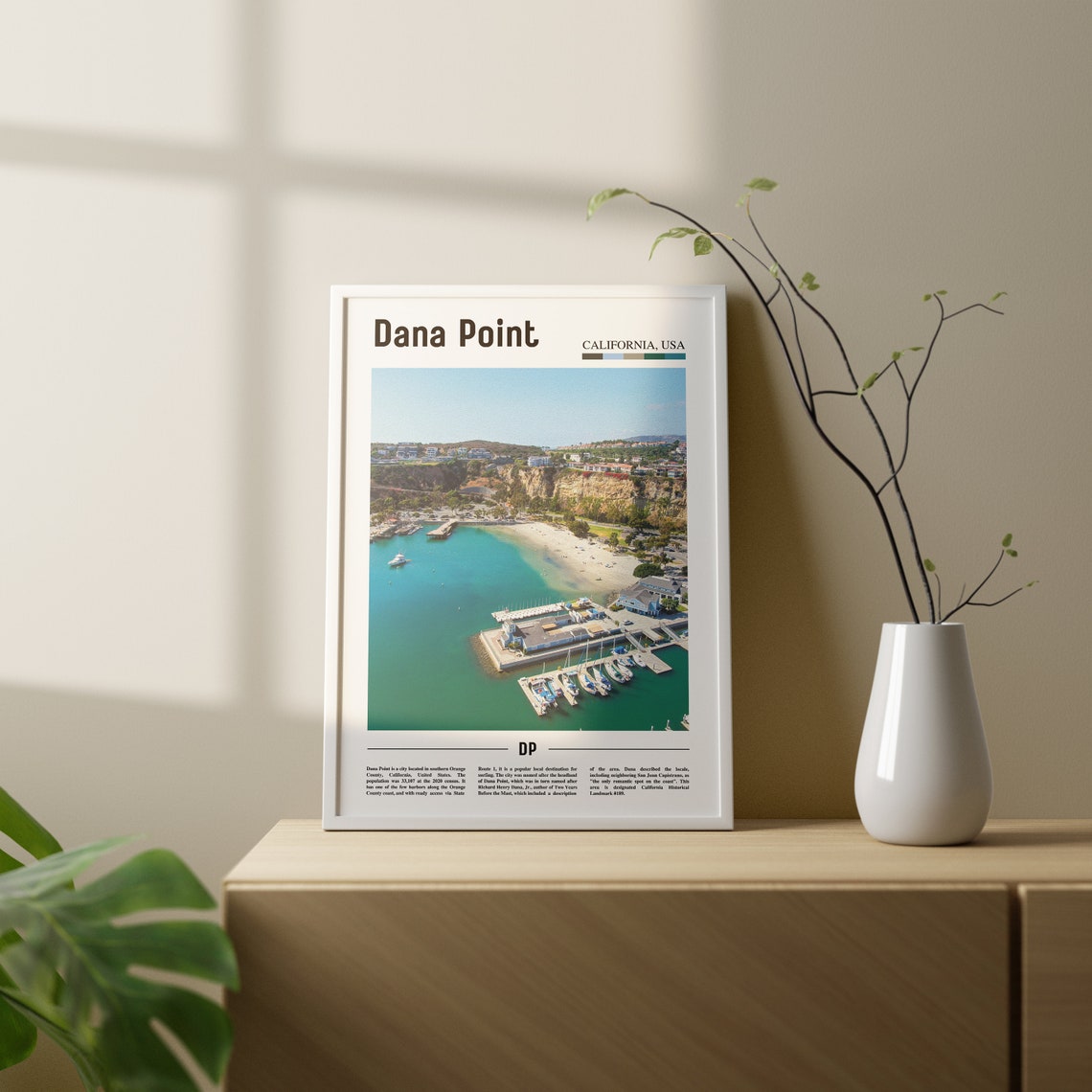 Dana Point Print Dana Point Poster Dana Point Wall Art Oil Painting Poster Colorful City Print City Artwork Travel Artwork Travel Art - Image 3