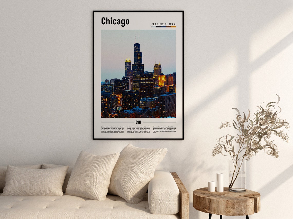 Chicago Print Chicago Poster Chicago Wall Art United States Photo United States Poster United States Print - Image 2