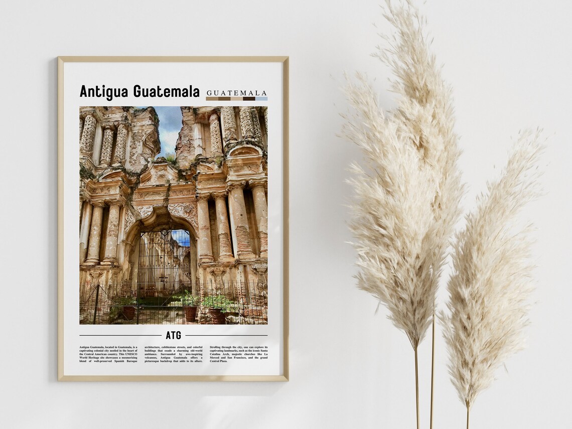 Antigua Guatemala Travel Poster, Central America - Image 4