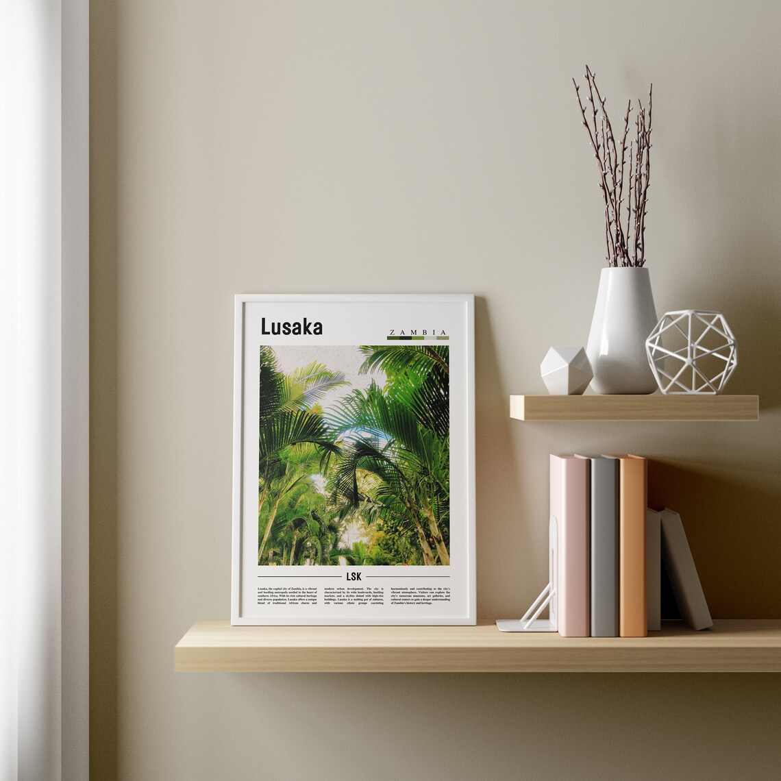 Lusaka Poster Lusaka Print Lusaka Wall Art Minimal Travel Print Travel Destination Oil Painting Poster - Image 4