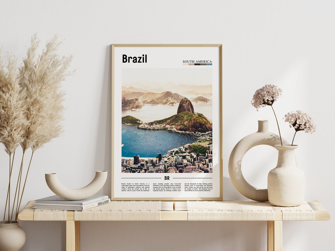 Brazil Poster Brazil Print Brazil Wall Art South America Poster South America Print Travel Poster - Image 6