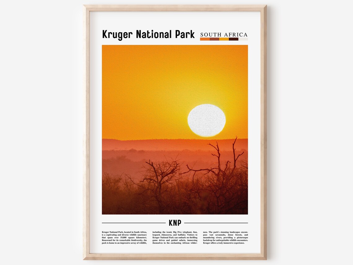 Kruger National Park Minimal Travel Poster