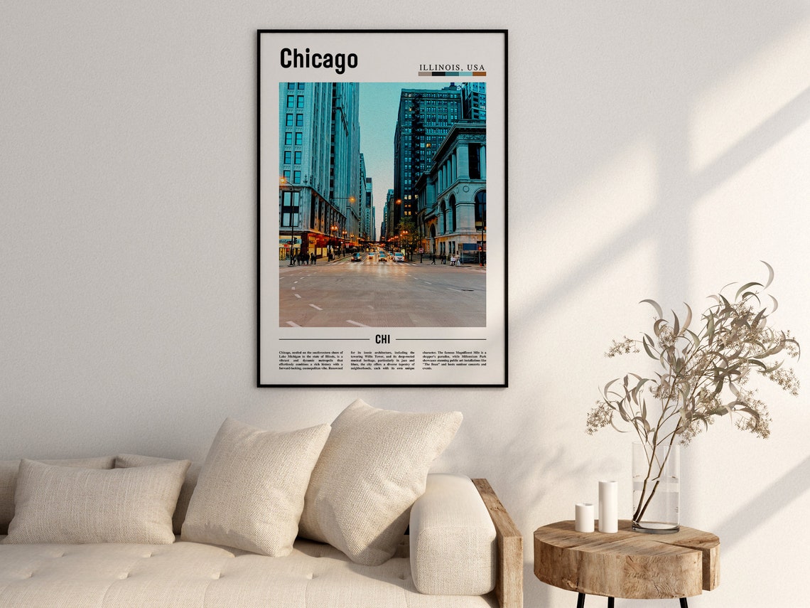 Chicago Print Chicago Poster Chicago Wall Art United States Photo United States Poster United States Print - Image 2