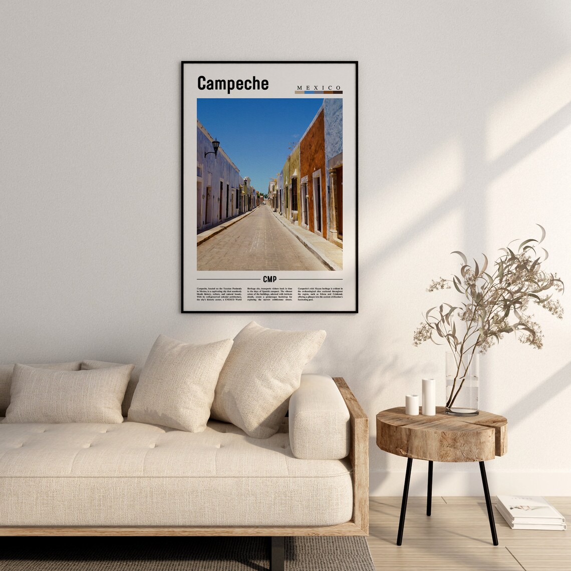 Campeche Minimal Travel Poster, Oil Painting - Image 3