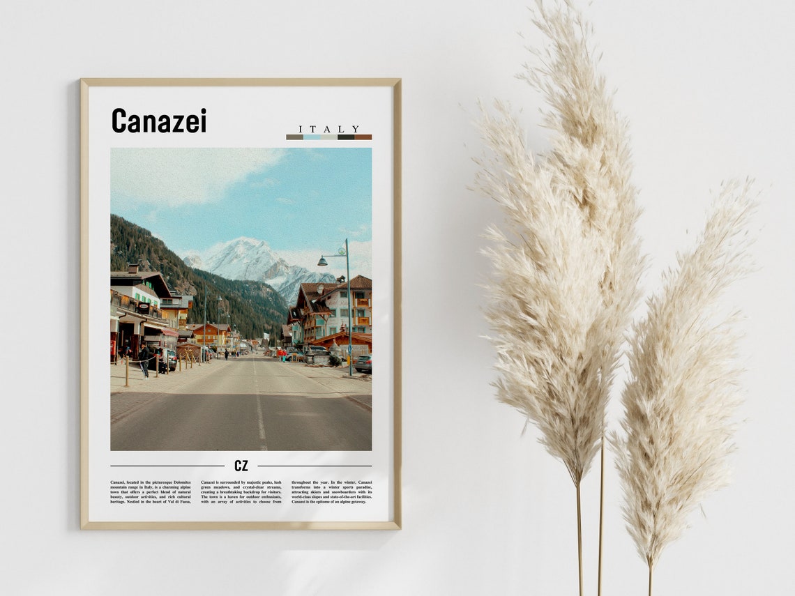 Canazei Poster Canazei Print Canazei Wall Art Europe Photo Europe Poster Europe Print Travel Poster - Image 4