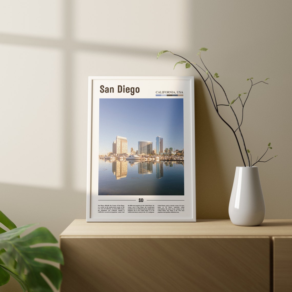 San Diego Print San Diego Poster San Diego Wall Art Oil Painting Poster Colorful City Print City Artwork Travel Artwork Travel Wall Art - Image 3