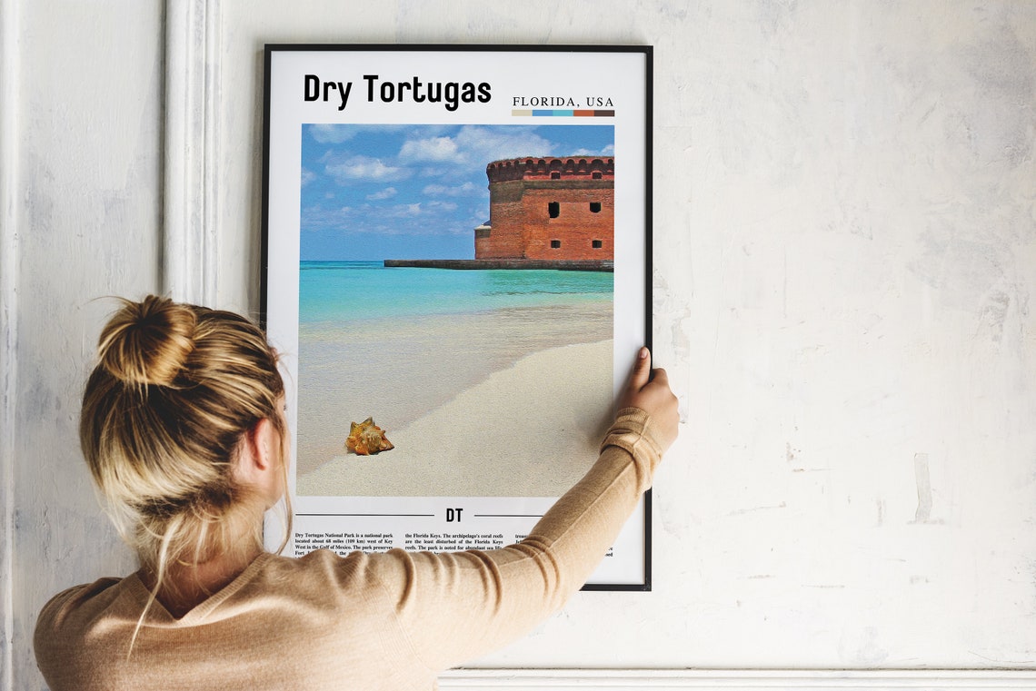 Dry Tortugas Print Dry Tortugas Poster Dry Tortugas Wall Art Oil Painting Poster City Print City Artwork Travel Artwork Travel Wall Art - Image 4