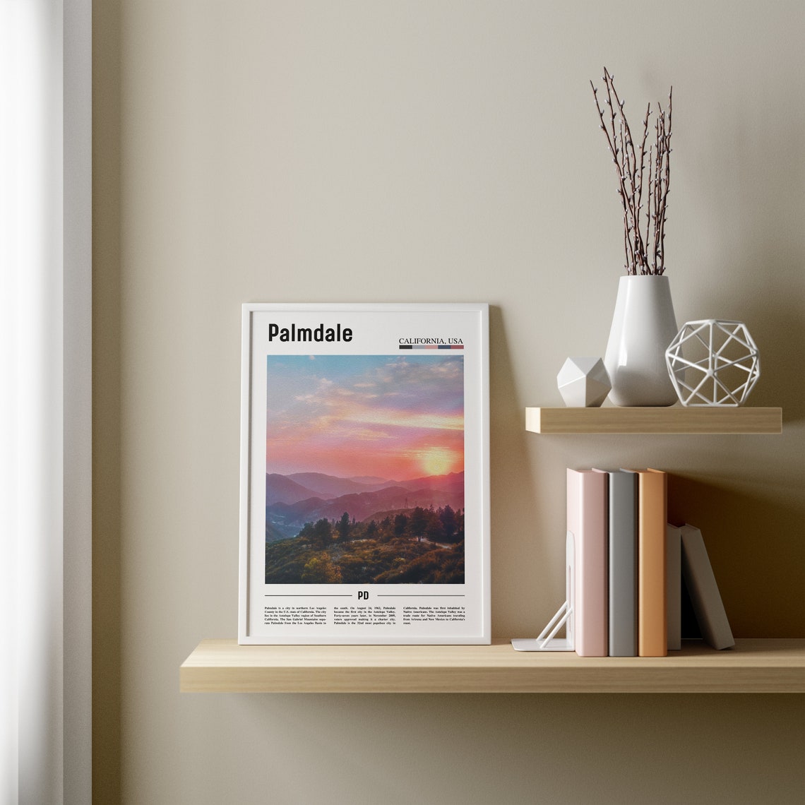 Palmdale Print Palmdale Poster Palmdale Wall Art Minimal Travel Print Minimal City Poster Travel Destination Oil Painting Poster - Image 2