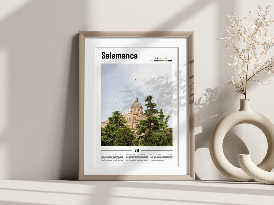 Salamanca Poster Salamanca Print Salamanca Wall Art Spain Photo Spain Poster Spain Print Minimal Travel Poster - Image 2