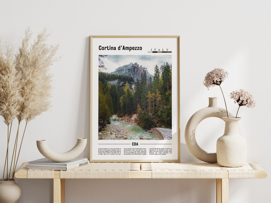 Cortina Dampezzo Print Cortina Dampezzo Poster Cortina Dampezzo Wall Art Minimal Travel Print Minimal City Poster Oil Painting Poster - Image 5