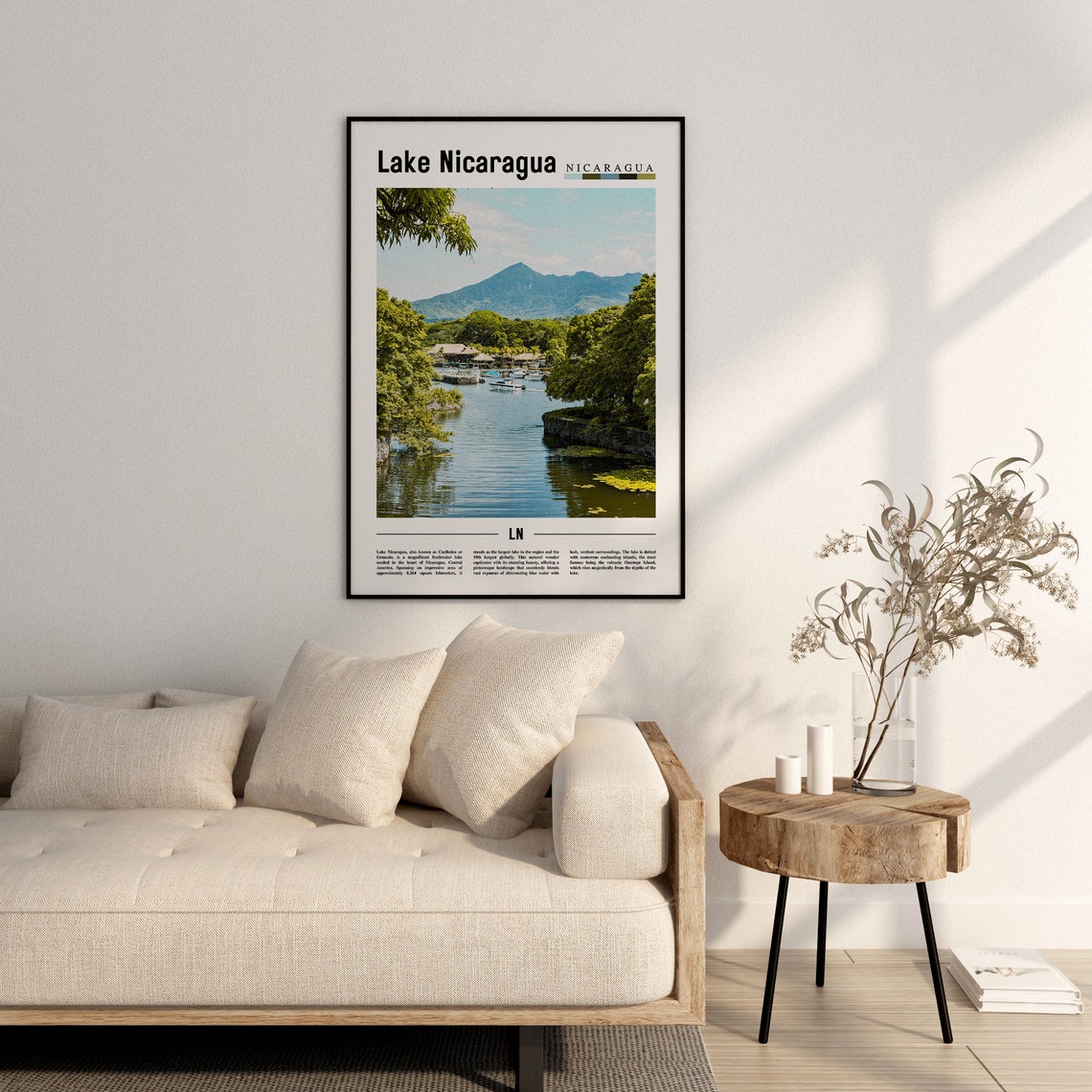 Lake Nicaragua Poster Lake Nicaragua Print Lake Nicaragua Wall Art Central America Poster Central America Print Travel Poster - Image 2