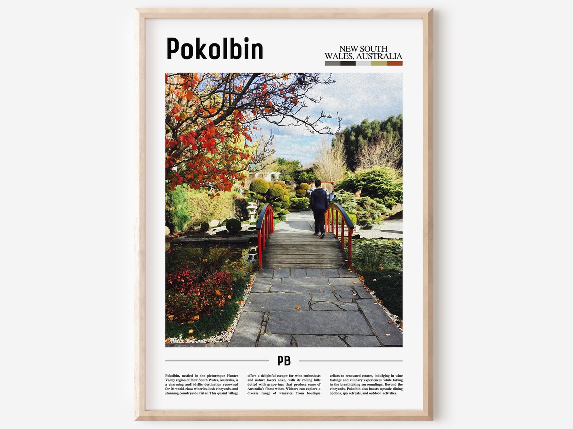 Pokolbin Minimal Travel Poster, Oil Painting