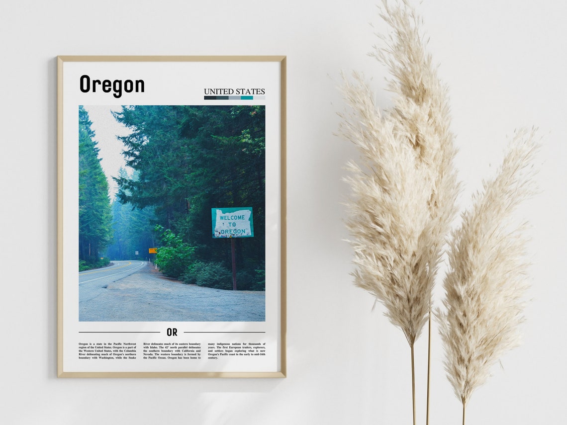 Oregon Poster Oregon Print Oregon Wall Art United States Photo United States Poster United States Print - Image 3