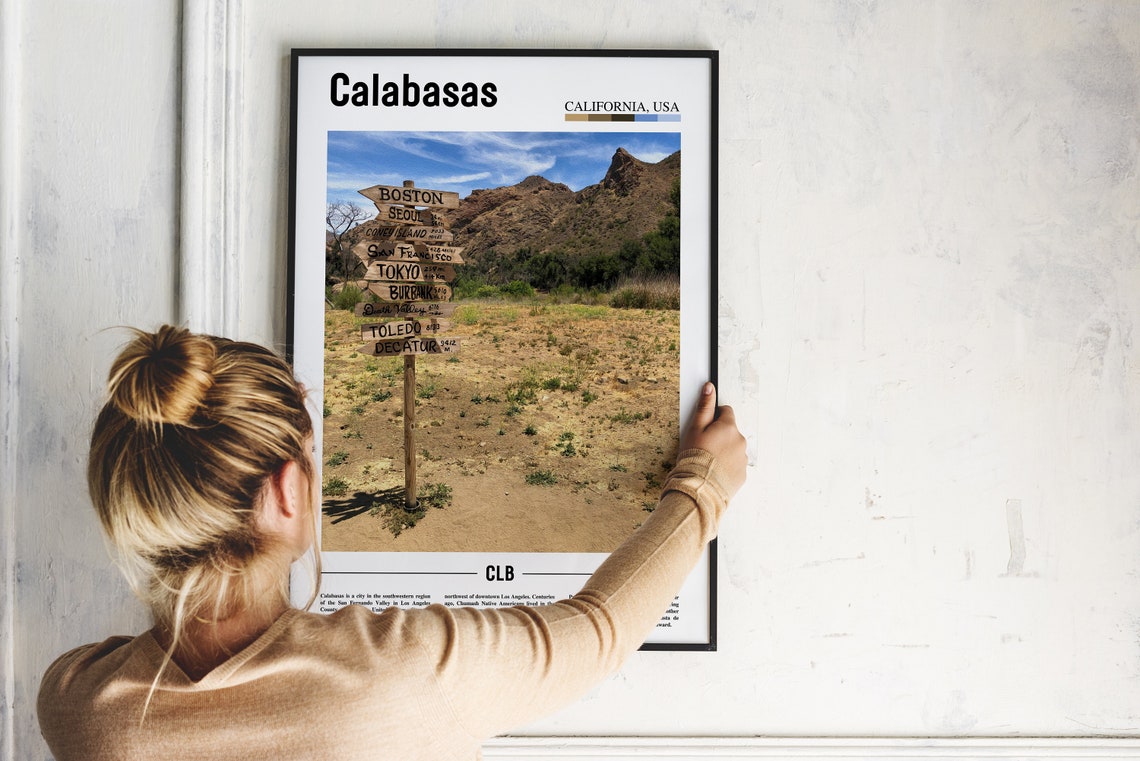 Calabasas Print Calabasas Poster Calabasas Wall Art Minimal Travel Print Minimal City Poster Travel Destination Print Oil Painting Poster - Image 5