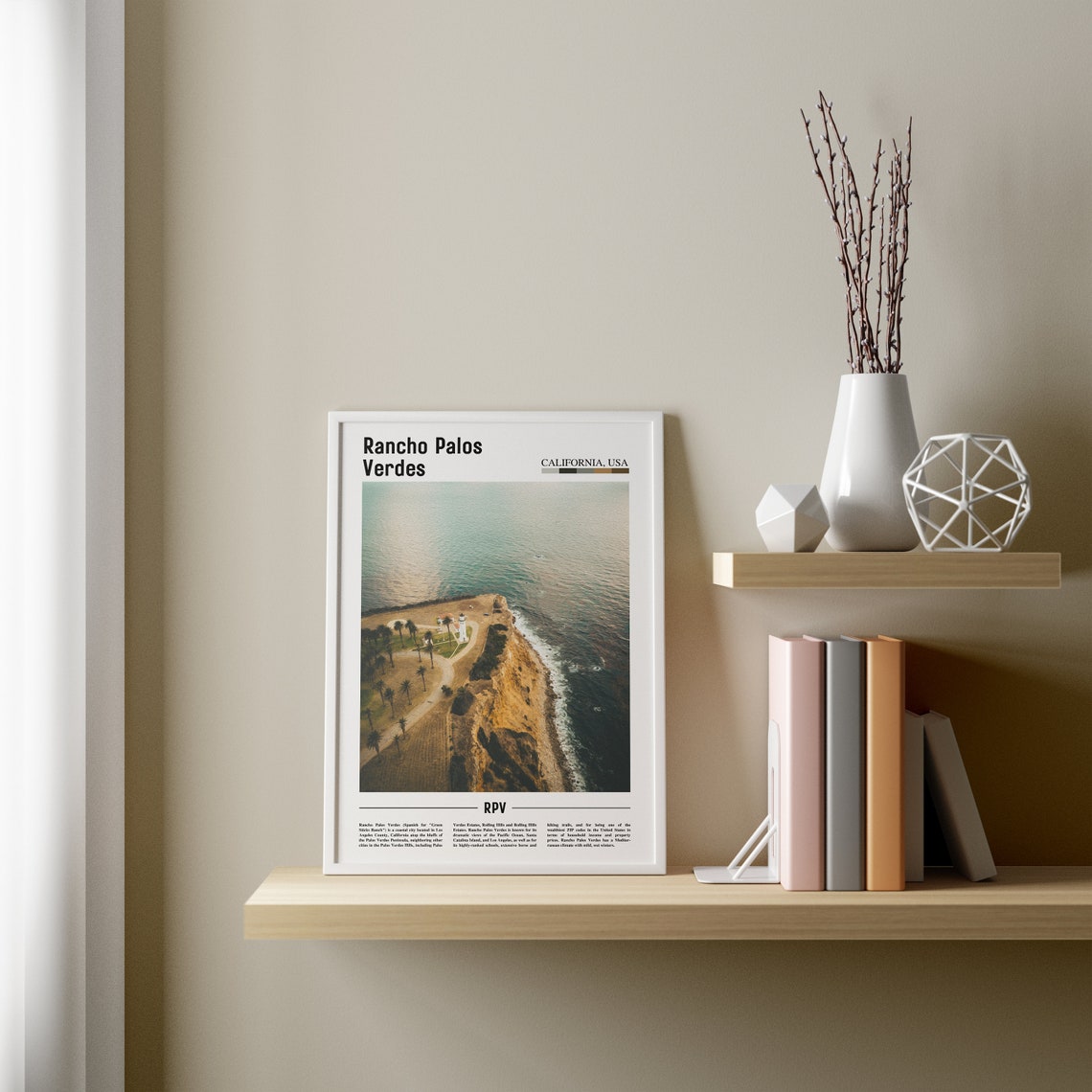 Rancho Palos Verdes Print Rancho Palos Verdes Poster Rancho Palos Verdes Wall Art Minimal Travel Print City Poster Oil Painting Poster - Image 3