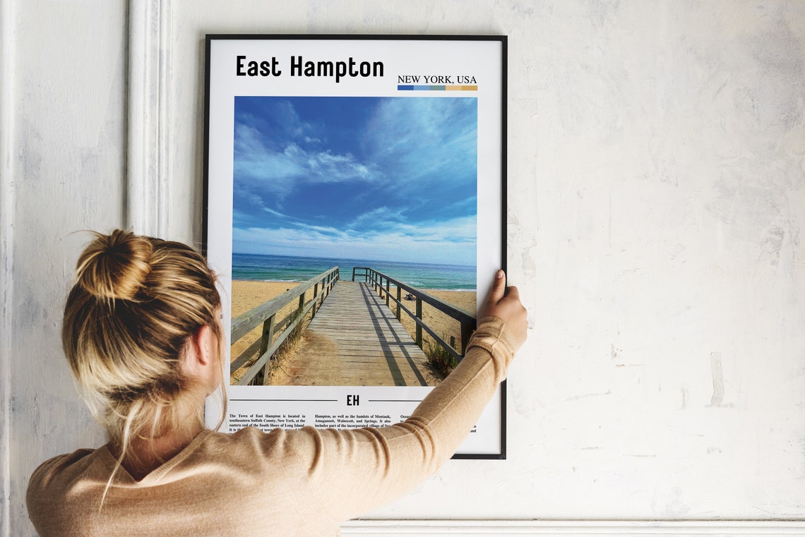 East Hampton Print East Hampton Poster East Hampton Wall Art Oil Painting Poster City Print City Artwork Travel Artwork Travel Wall Art - Image 4