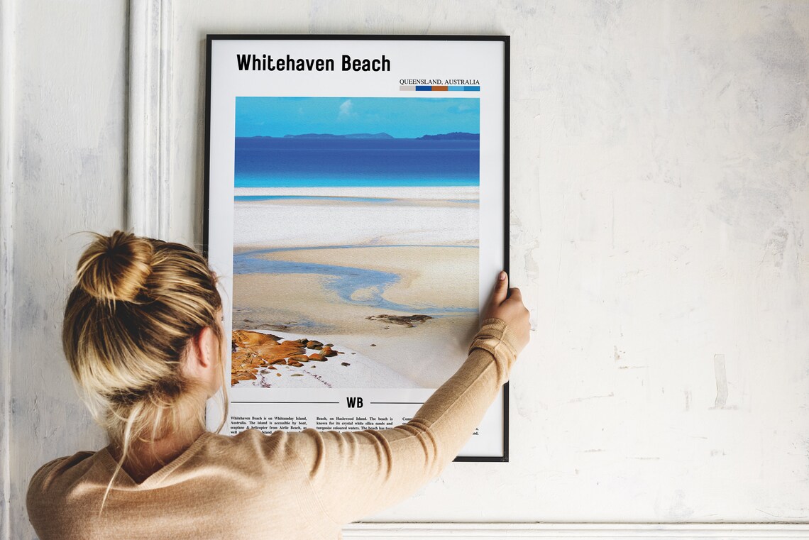 Whitehaven Beach Travel Poster, Oil Painting Artwork - Image 4