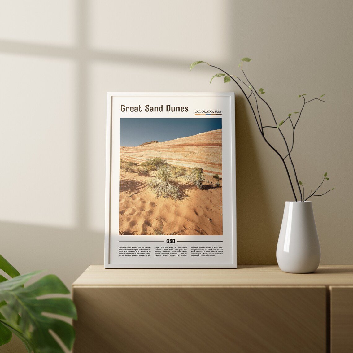 Great Sand Dunes Print Great Sand Dunes Poster Great Sand Dunes Wall Art Oil Painting Poster Colorful City Print Travel Wall Art - Image 2