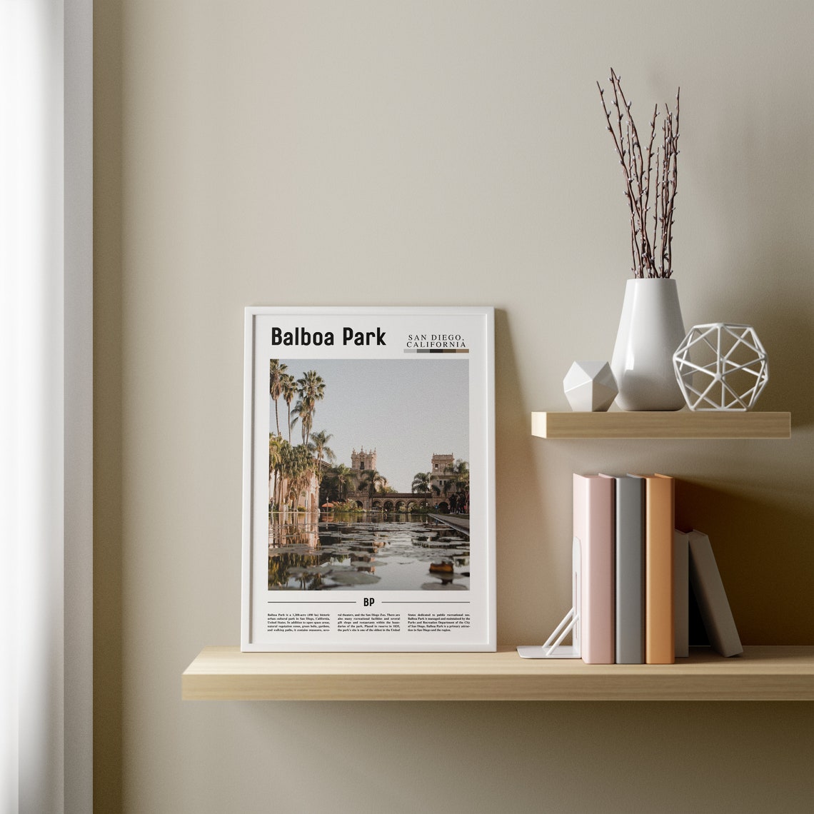 Balboa Park Print Balboa Park Poster Balboa Park Wall Art Minimal Travel Print Minimal City Poster Travel Destination Oil Painting Poster - Image 3