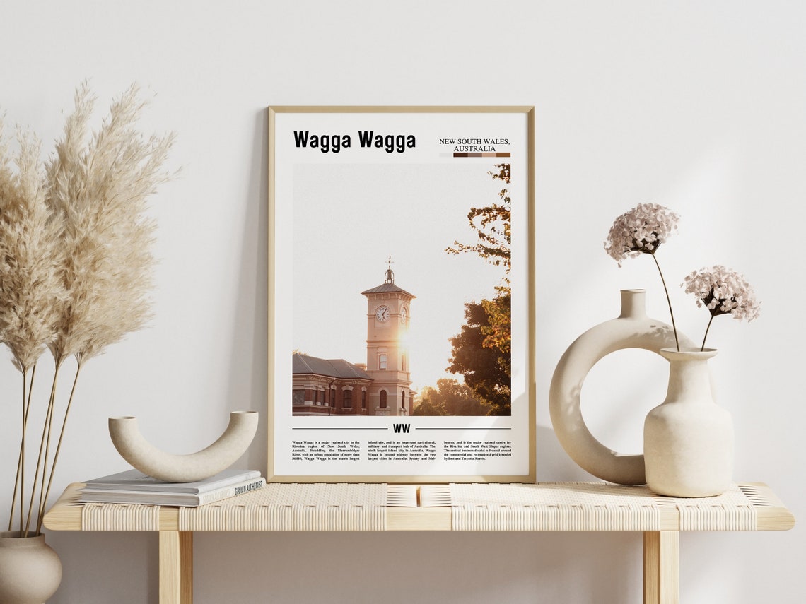 Wagga Wagga Print Wagga Wagga Poster Wagga Wagga Wall Art Minimal Travel Print Minimal City Poster Travel Destination Oil Painting Poster - Image 5