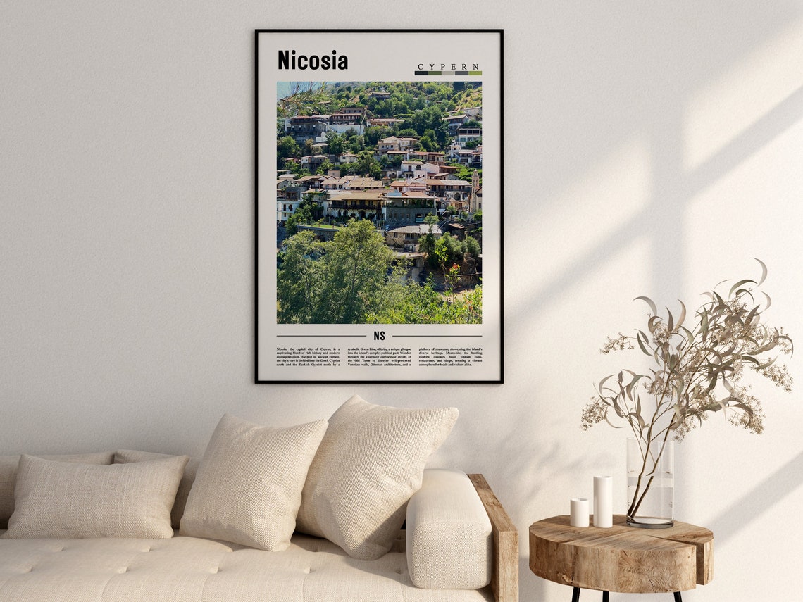 Nicosia Poster Nicosia Print Nicosia Wall Art Minimal Travel Print Travel Destination Oil Painting Poster - Image 2