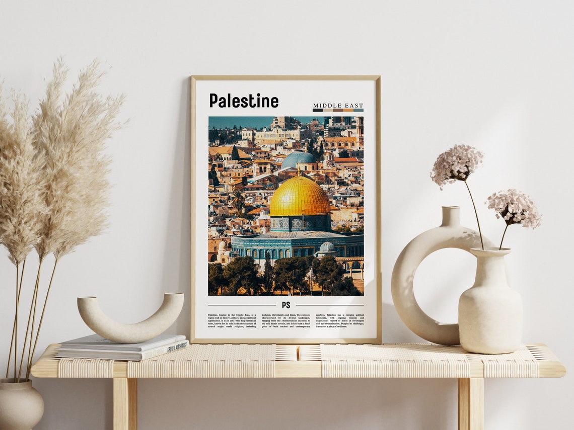 Palestine Poster Palestine Print Palestine Wall Art Minimal Travel Print Travel Destination Oil Painting Poster - Image 6